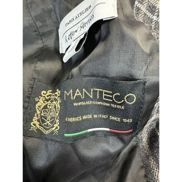 & OTHER STORIES Manteco Double Breasted Plaid Wool Blend Blazer Jacket sz 10 US - Picture 8 of 9